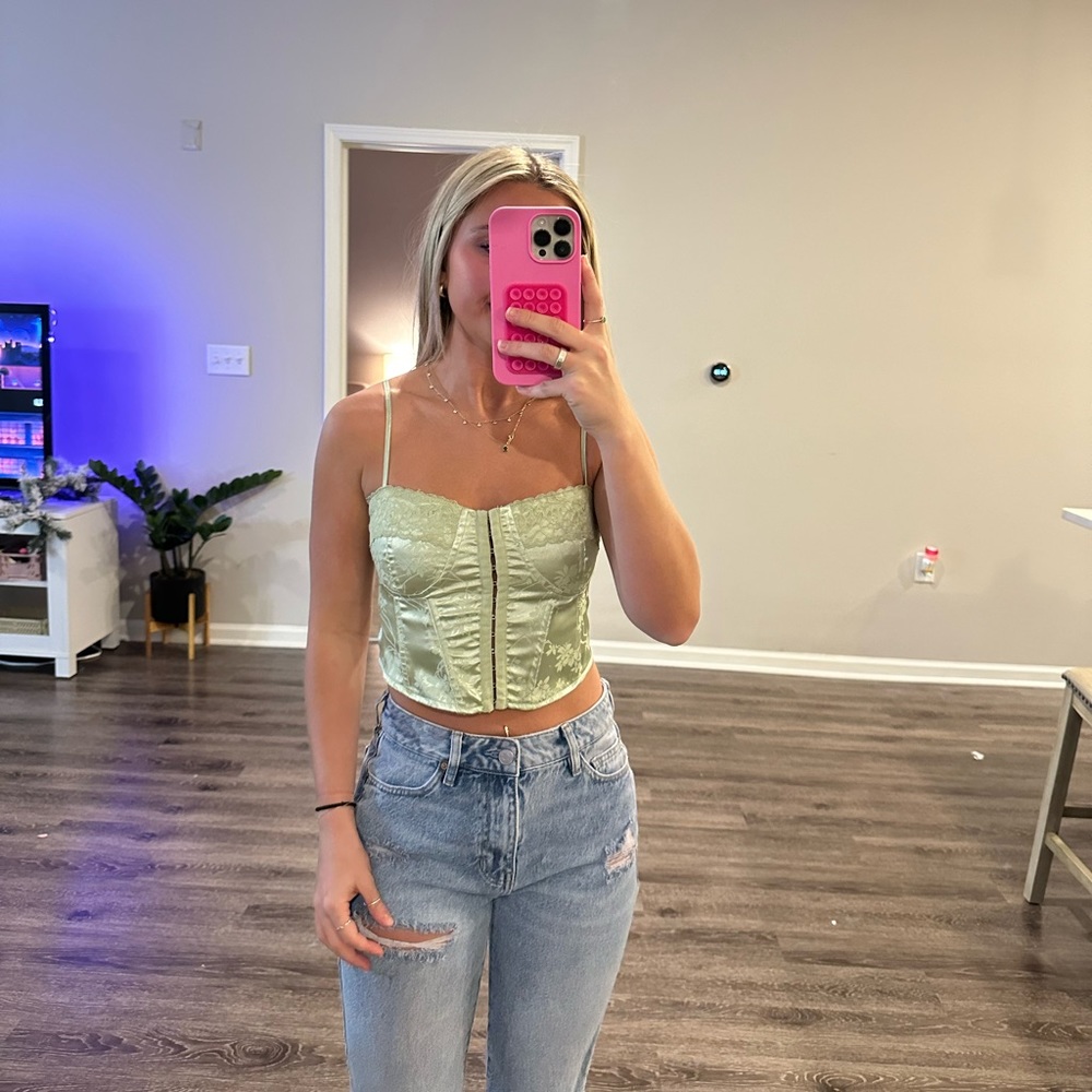 Pacsun Green Corset Top